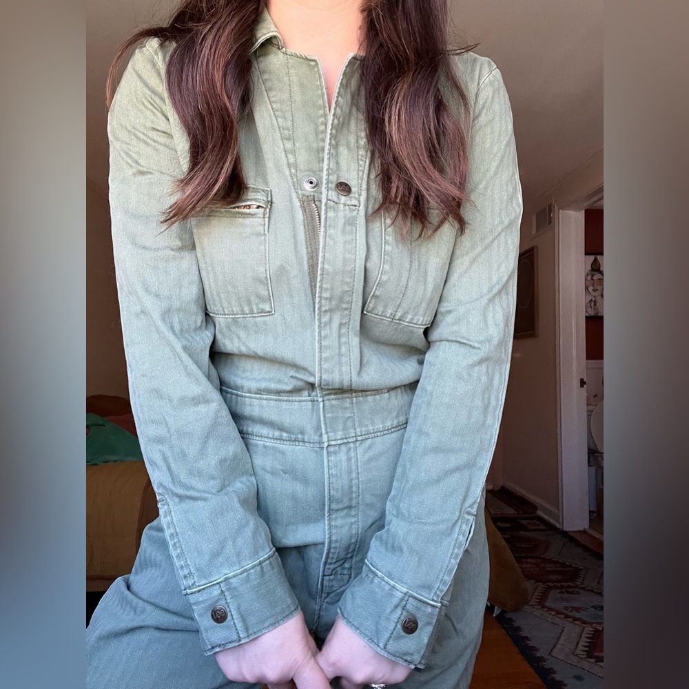 Lee Olive Union Alls Jumpsuit size Medium